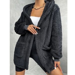 Teddy hoodie cardigan jacket